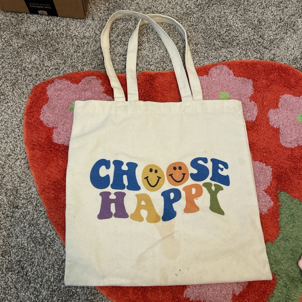 Choose Happy Canvas Tote Bag